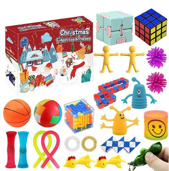 Party Favor Fidget Toys 24 Days Advent Calendar Pack Anti Stress