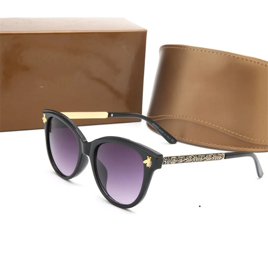 真新しい古典的なサングラス高品質のサングラスファッショナブルな男性と女性のブランドの箱が付いている紫外線メガネ