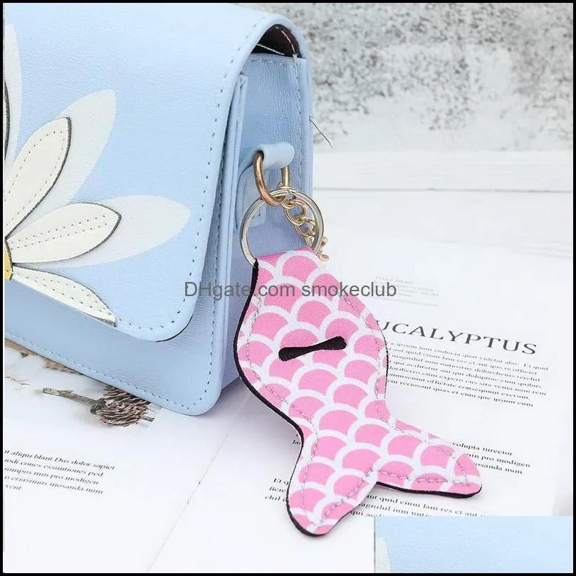 Mermaid Tail Chapstick Holder Keychain Lipstick Balm Holder Keychain Chapstick Key Chain Holder Different Vibrant Prints