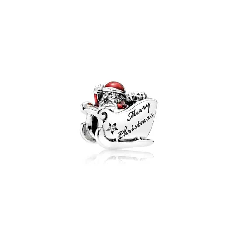 DHgate Sterling Silver Christmas Snowman Train Safety Chain for Pandora Charm Bracelets 925 Authenticated Jewelry
