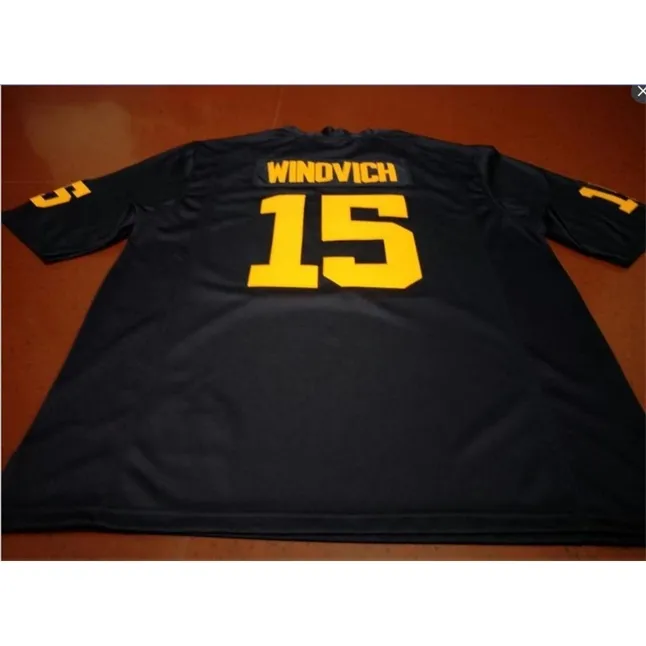 Aangepaste mannen jeugd vrouwen #15 Chase Winovich Michigan Wolverines voetbalshirt maat s-5XL of aangepaste naam of nummer trui