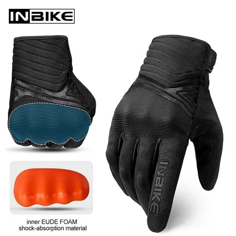 INBIKE Hard Shell Protection Motorcycle Gloves Men Shockproof Thicken TPR Palm Pad Motorbike for Riding Motocross 211124