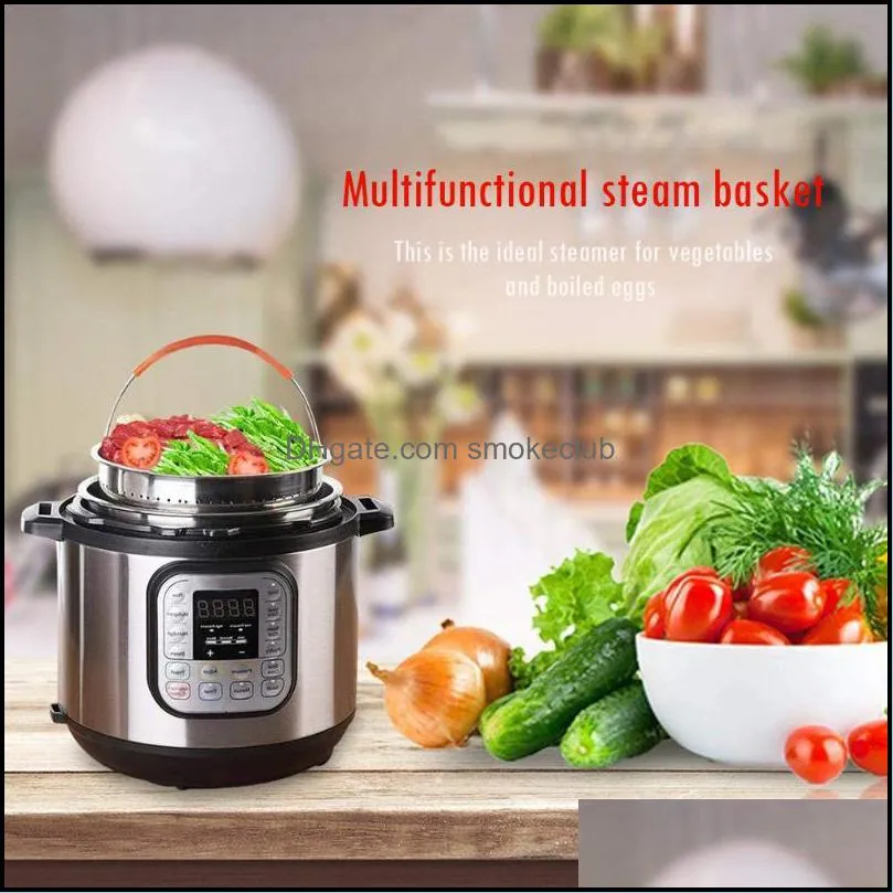 Mats & Pads Fish Food Microwave Oven Steamer With Silicone Handle Fruit Clean Basket Multifunctional Steam Rice Cooker