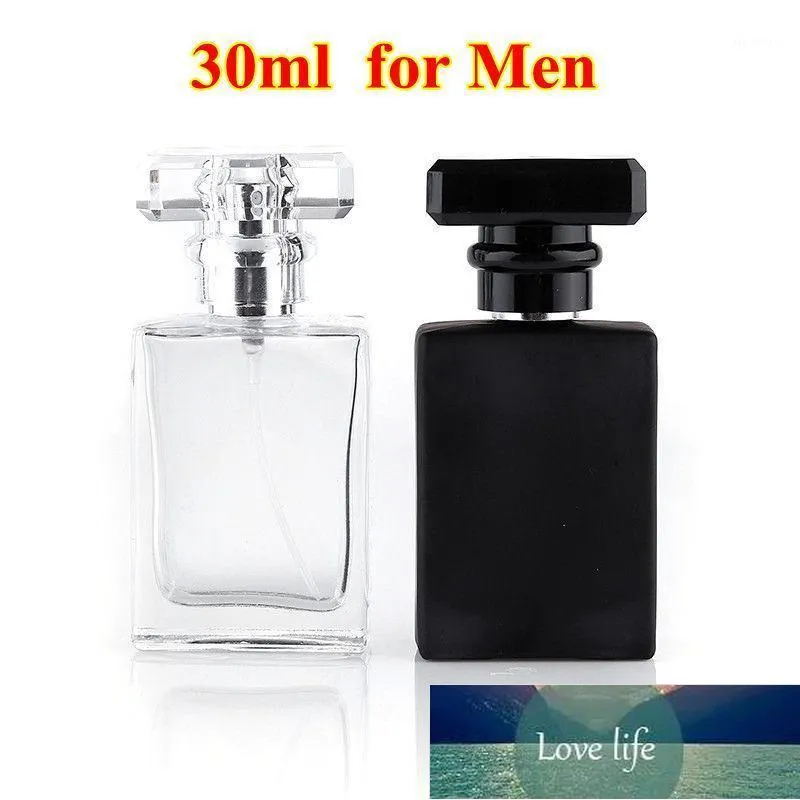 30ml dos homens de perfume dos homens frasco de vidro quadrado recarregável atomizador preto frasco de vidro transparente11