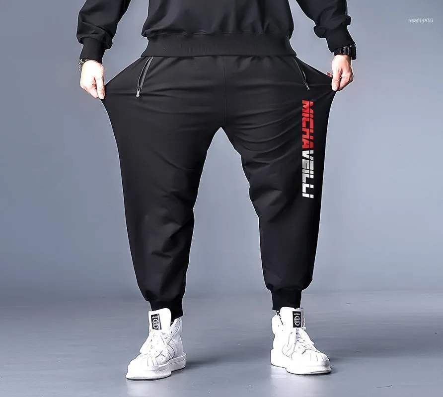 Pantalons pour hommes 7XL 6XL 5XL XXXXL Plus Hommes Joggers Zipper Casual Fitness Sportswear Survêtement Pantalons de survêtement Pantalons Noir Gymnases Jogger1