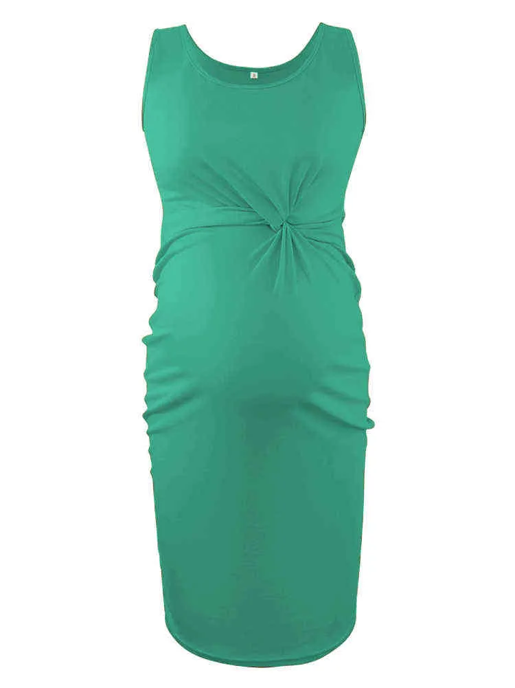 Damska damska sukienka z czołgiem bez rękawów talii sukienki ciążowe bodycon do codziennego noszenia baby shower vêtement femme g220309