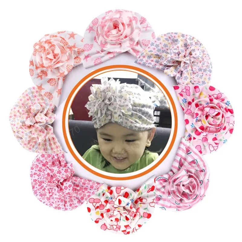 Spädbarnsskivor Sun Floralhattar Skriv ut Frukt Djur Mönster Baby Tjej Kepsar Barn Kids Beanie Bonnet Headwear Photo Props