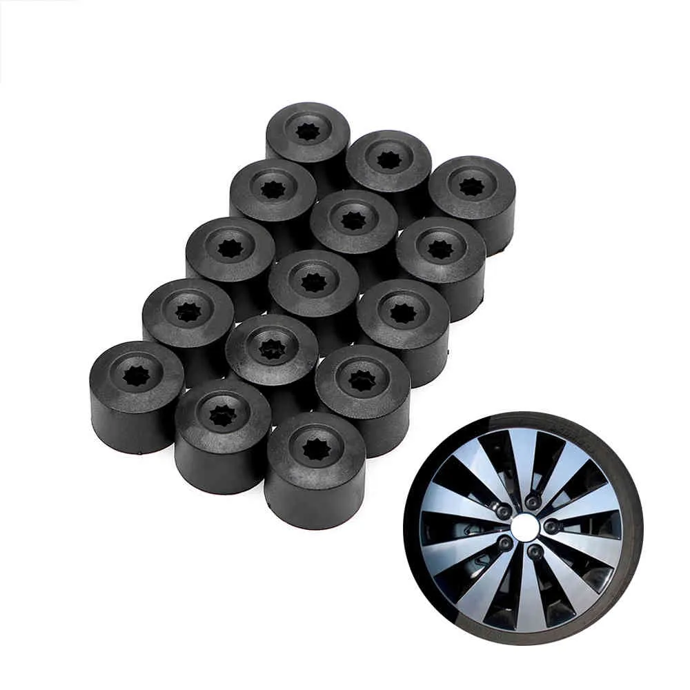 20 pièces de bouchons d'écrou de roue de pneu automatique, couvercle de vis de boulon de moyeu 17mm de diamètre. Décoration d'accessoires de voiture pour Polo VW Passat B5 B6 CC