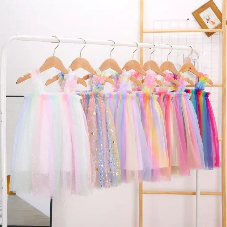 Girls Tulle Suspender Skirts Tutu Summer Princess Dresses Kids Designer Clothes Ins Ball Gown A-line Dress Dance Party Elegant Dress YL313