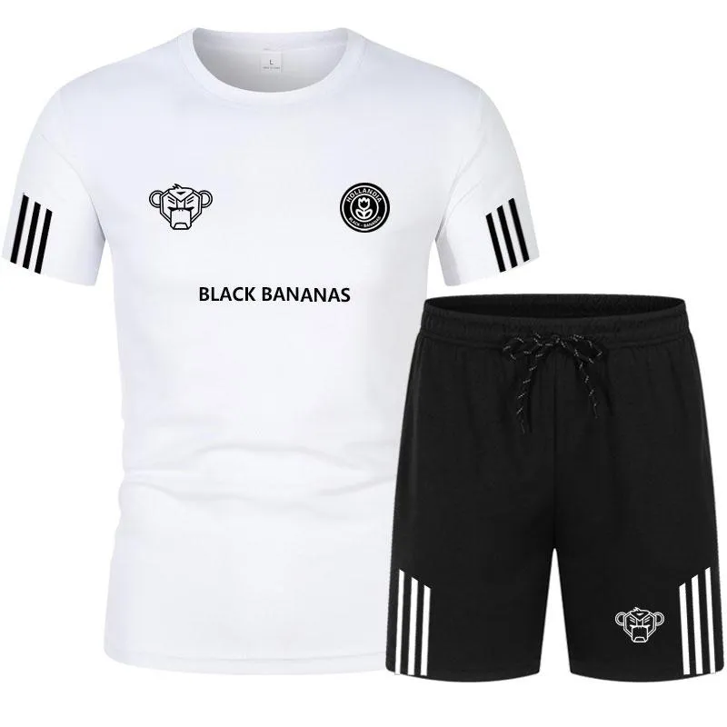 Men s Tracksuits 2021Spring Summer Black Bananas Fashion Clothing Graphic Cotton Printing Oversized T shirt Shorts Sets Track265I