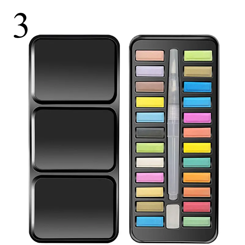12/18/24/Solid Watercolor Garden Paint Set Portable Metal Box With