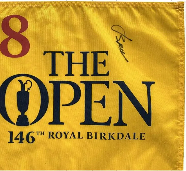 Spieth 146th Royal Birkdale British Auto Collection Signed Signatured Autographed Open Masters GLOF PIN PRINTED FLAG251Z