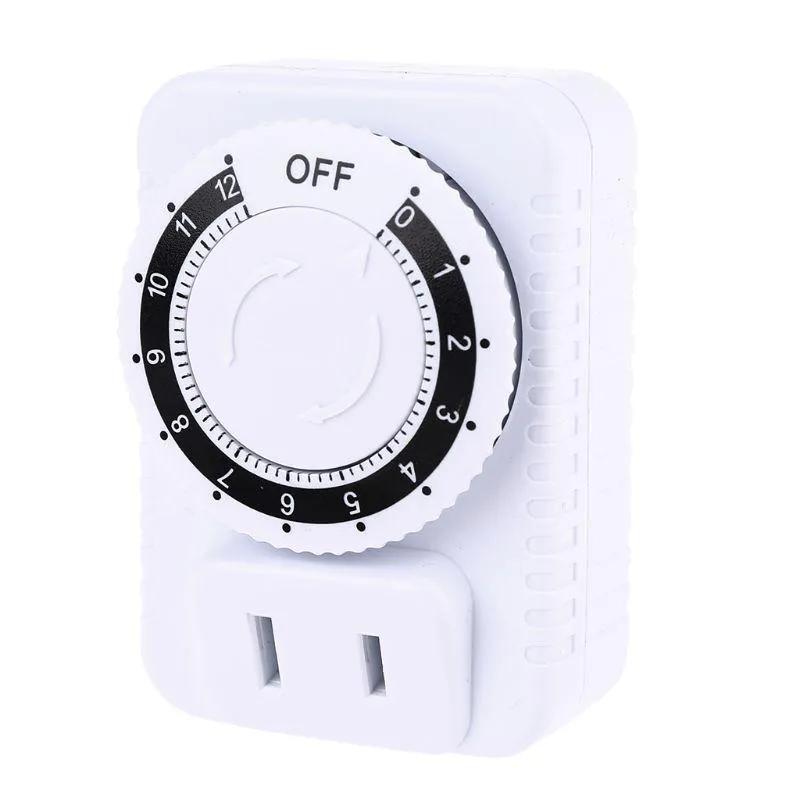 Timers AC 110V 12 Hour Mechanical US Plug Switch Timer Socket For Home Appliances Control Motorcycle Charging 10A 1200W