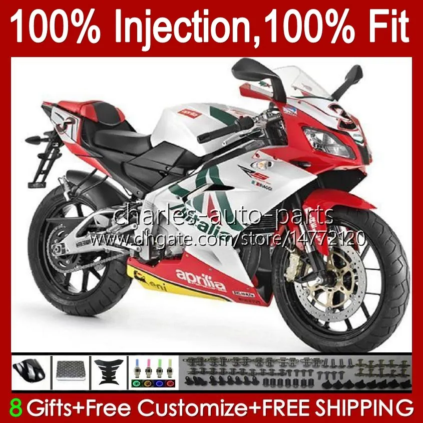 Carénages d'injection pour Aprilia RSV RS 125 RR 125RR RS4 RS125 06 07 08 09 10 11 34No.59 RSV-125 RS-125 RSV125 R 2006 2007 2008 2009 2010 2011 RSV125RR Vert rouge 06-11 Corps