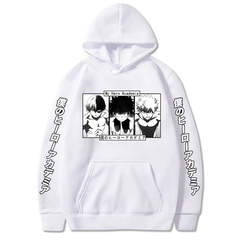 2021 My Hero Academia Män Kvinnors Oversized Hoodie Höst Casual Pullover Hoodies Fashion Sweatshirts harajuku Streetwear Y0803