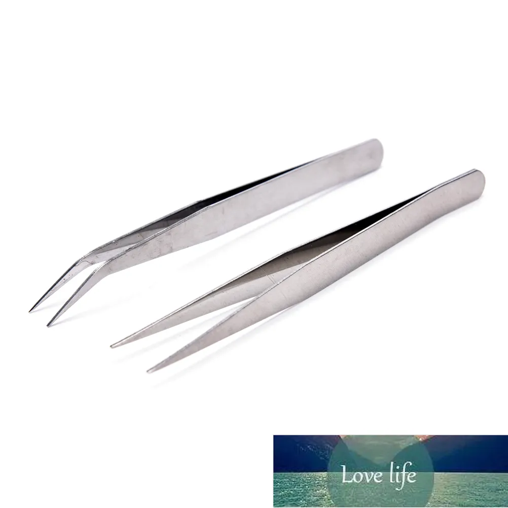 Craft Verktyg Rak armbåge Head Tweezer 9.5cm Rostfritt stål Industriell Anti-static Pinzers WatchMaker Reparation