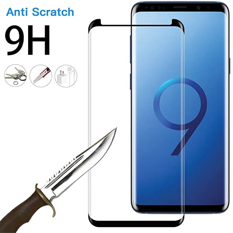 전체 접착제 강화 유리 보호기 3D 9H 스크린 커버 폭발 방지 화면 보호기 iPhone 12 미니 프로 최대 SAMSUNG S21 S21PLUS S21ULTRA 용 필름