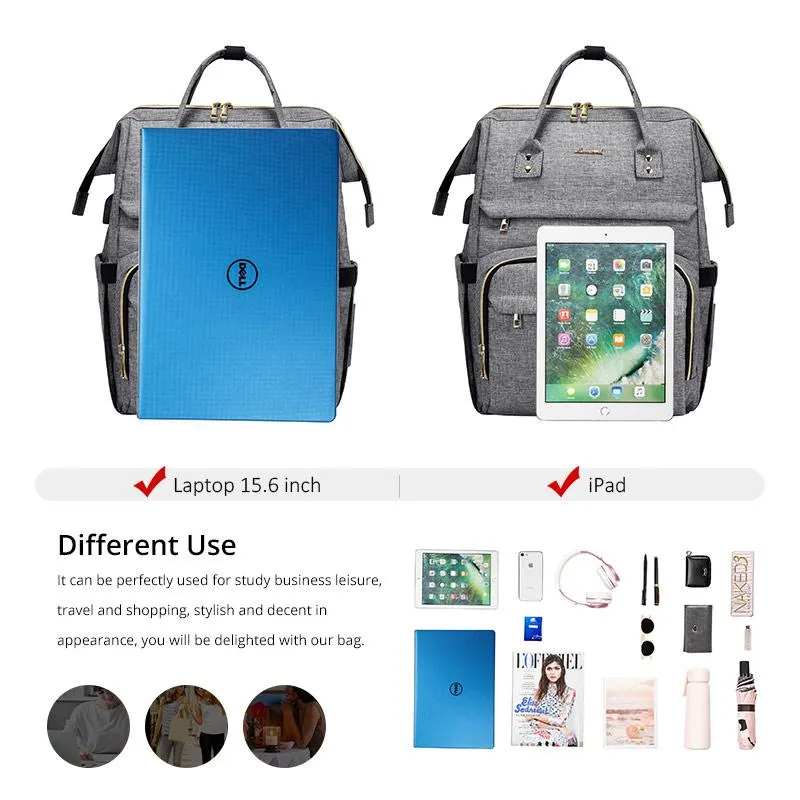 LOVEVOOK Mochila para computadora portátil para mujer, mochilas de viaje,  bolsa antirrobo, bolsa de mochila, bolsas de computadora con USB