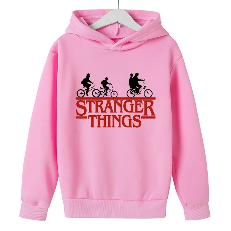 Pojkar Hoodie Barnkläder Rolig Stranger saker Hoodies för Teen Girls 4-13Y Baby Sweatshirt Barnkläder 211029