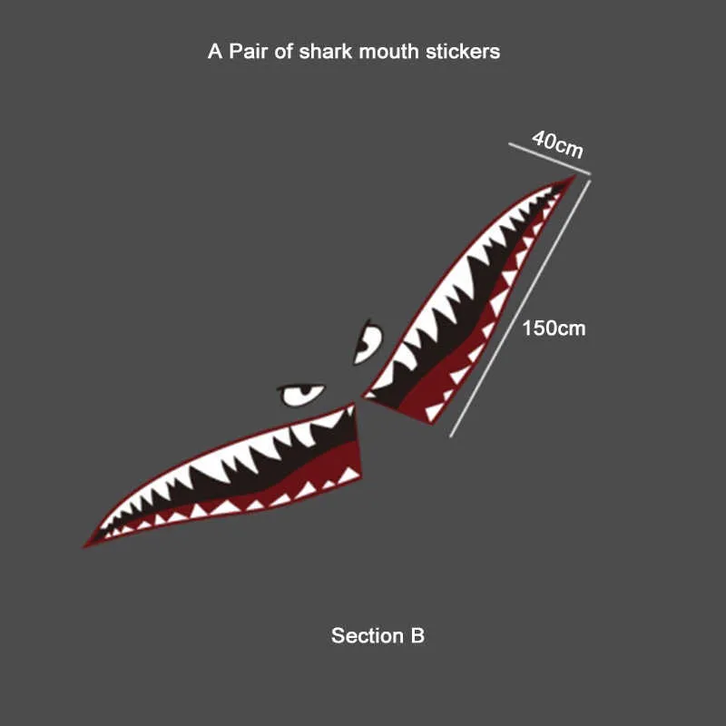 2 Teile/Para PVC Auto Aufkleber DIY Shark Mund Zähne Persönlichkeit  Kreative Aufkleber Wasserdicht Auto Boot Dekoration Aufkleber Von 15,97 €