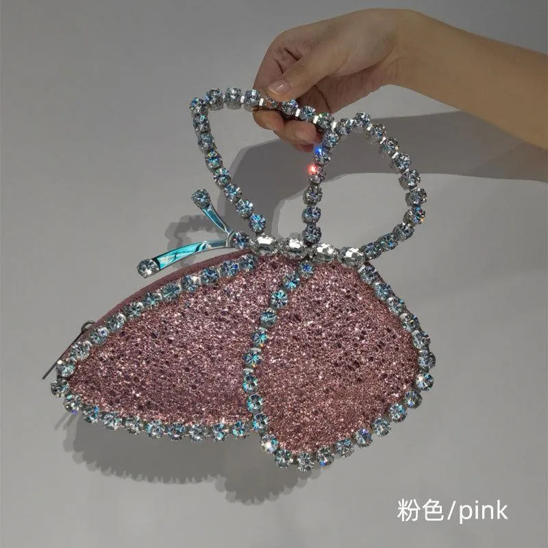 Evening Bags Women INS Diamond Bag Butterfly Handle Rhinestone Dinner Clutch Purse Ladies Handbag