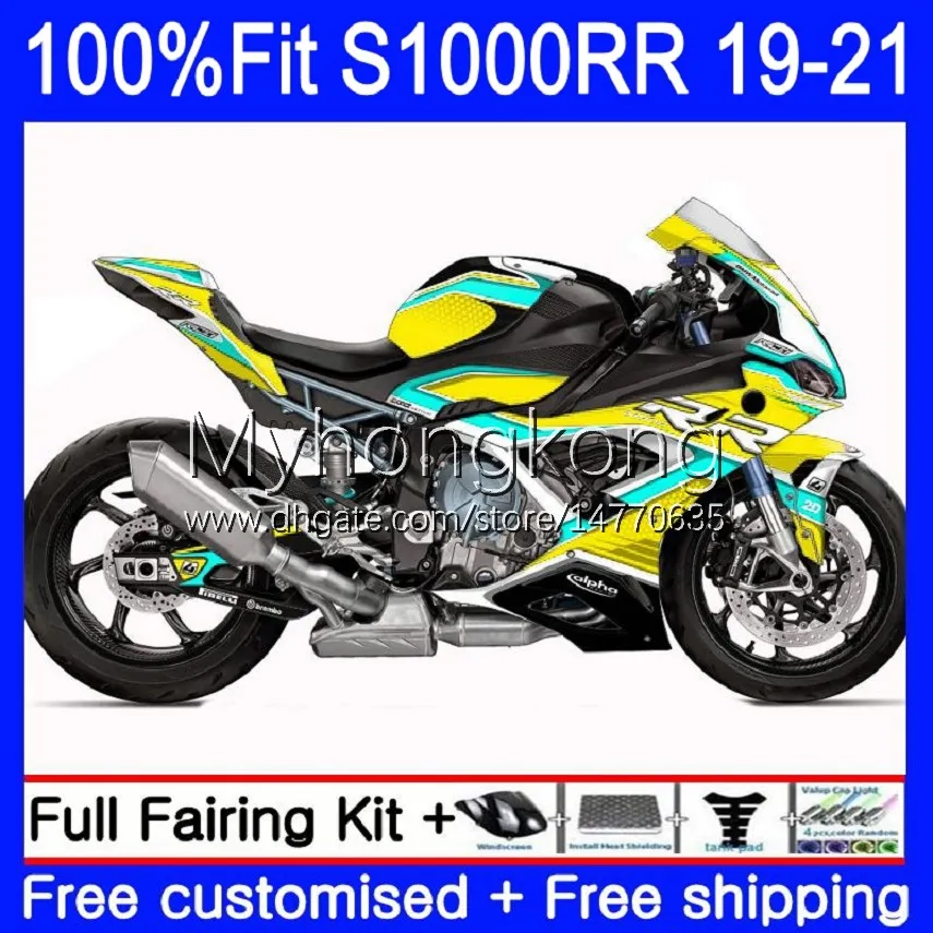 حقن العفن OEM Bodys ل BMW S 1000RR S1000 RR S1000RR 19 20 21 هيكل السيارة 3NO.45 S-1000RR Gloss الأصفر S1000-RR S-1000 S 1000 RR 2019 2020 2021 100٪ صالح FALTESS كيت