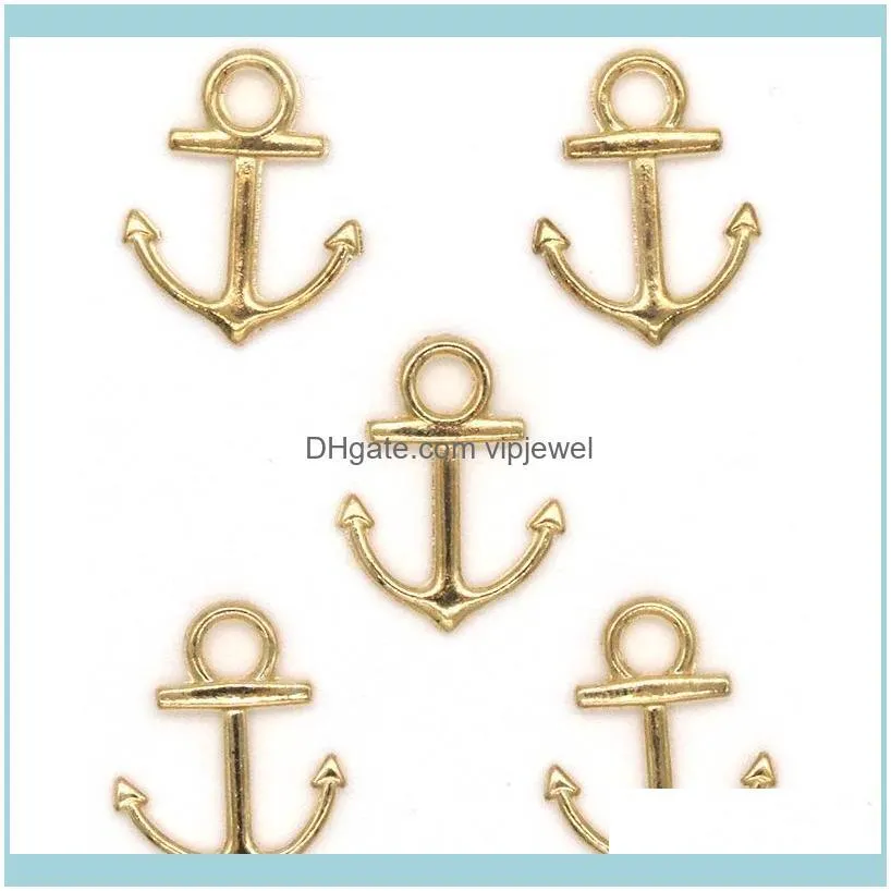 1000pcs 14*19MM diy jewelry Accessories 5 colors bronze silver gold color alloy vintage Ocean anchor charms pendant for bracelet