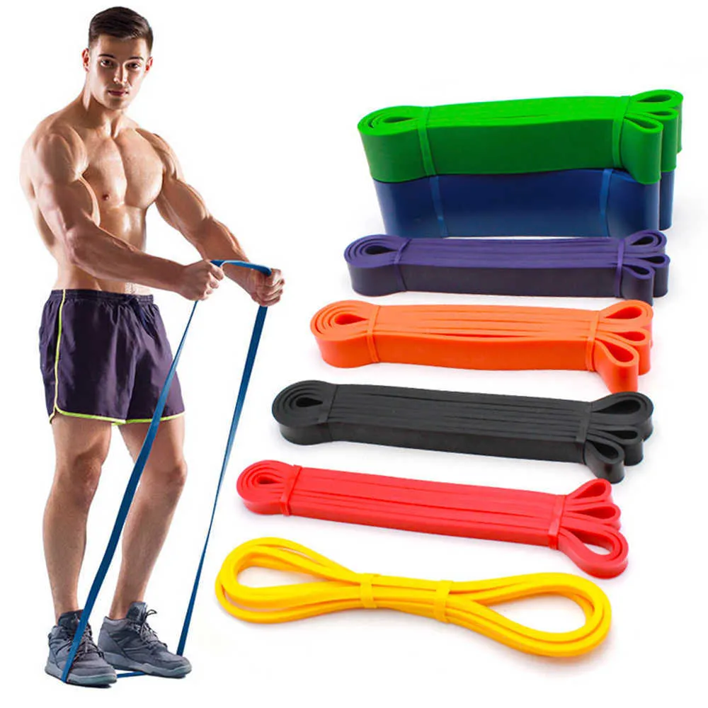 Bandes de musculation de résistance Pull Up Exercice Muscle élastique Renforcer Stretch Fitness Bandes de caoutchouc Yoga Pilates Gym Equipment H1026