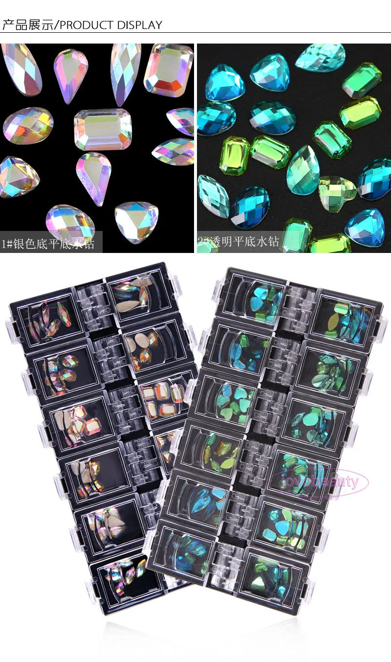 VMAE 3D DIY Nail Art Decorações Beleza Mágica Cristal Strass Gem Jóias Rhinestone 3D Nail Art Decoração para mistura colorida