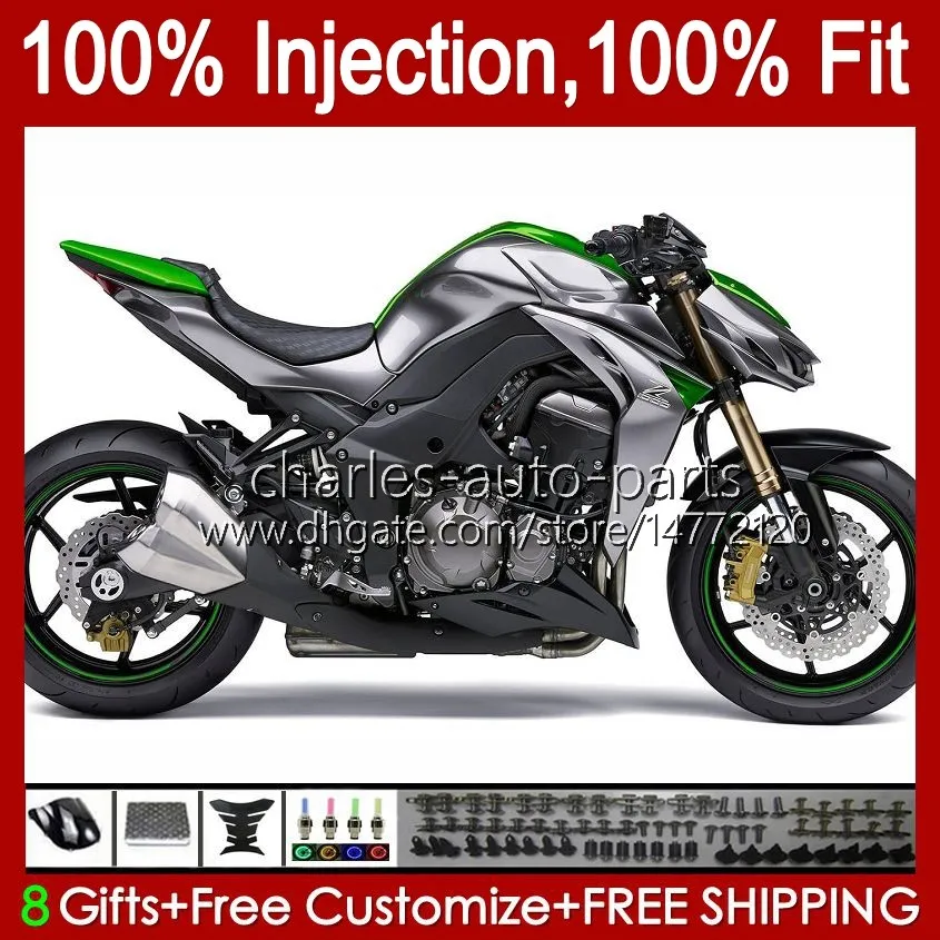 حقن العفن الجسم ل Kawasaki Ninja Z 1000 ص Z-1000 10 11 12 13 سنوات هيكل السيارة 15NO.41 Z-1000R Z1000 2012 2012 2013 Z1000R 2010-2013 OEM FLATING KIT الأسهم فضي