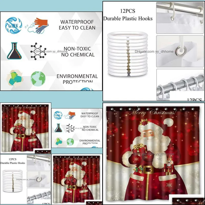 Shower Curtains Merry Christmas Dreamlike The Santa Claus Waterproof Polyester By Ho Me Lili Curtain Bathroom Decor