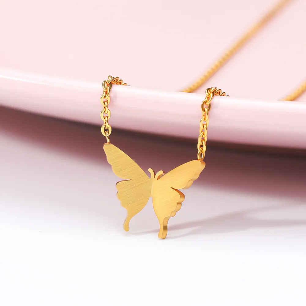 Designer Necklace Luxury Jewelry 1Pc 2021 Lovely Gold Silver Color Butterfly For Women Simple Insect Long Party Love Gifts