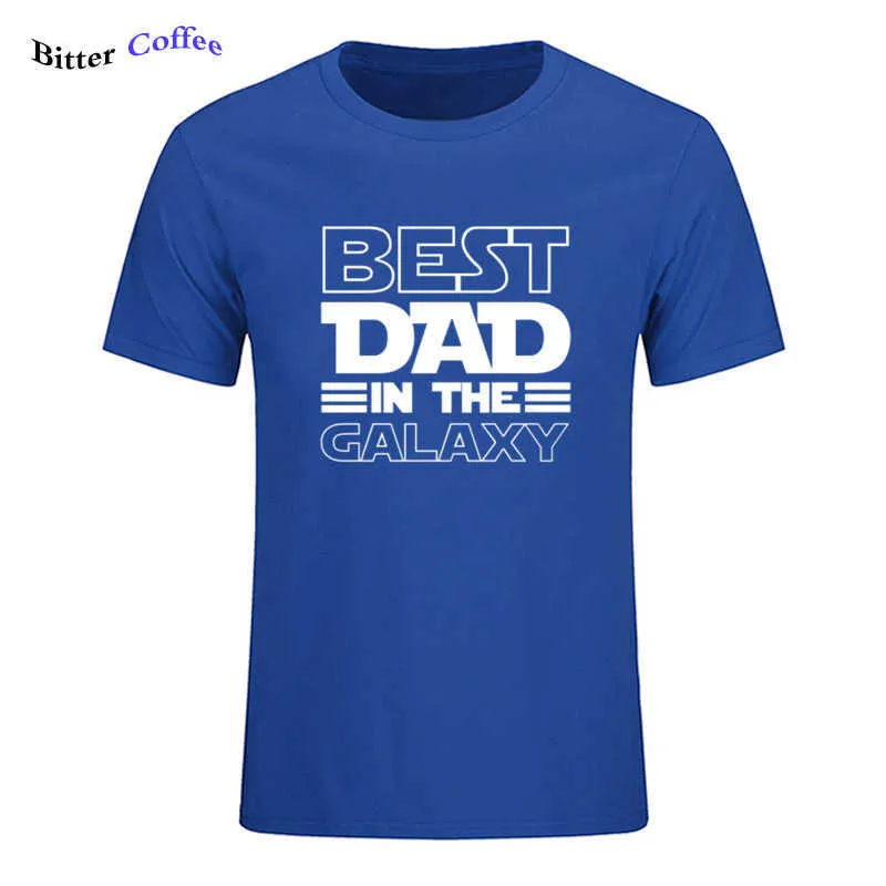 Папа в футболке галактики смешные отцов день подарок день рождения для мужчин муж Летняя хлопковая футболка футболка 210629