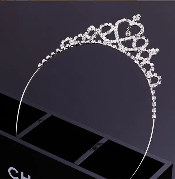 All'ingrosso- Princess Crown Ornamenti per capelli Fasce in cristallo di metallo Fasce per bambini Diademi per capelli Fasce per capelli per ragazze Accessori per capelli di alta qualità Capelli