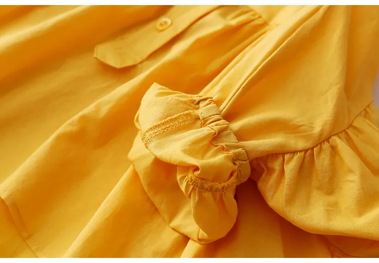 Kids Tops Spring Autumn New Fashion Baby Children Mandarin Collar Solid Color Long Sleeve School Girls Blouses Shirt (19)
