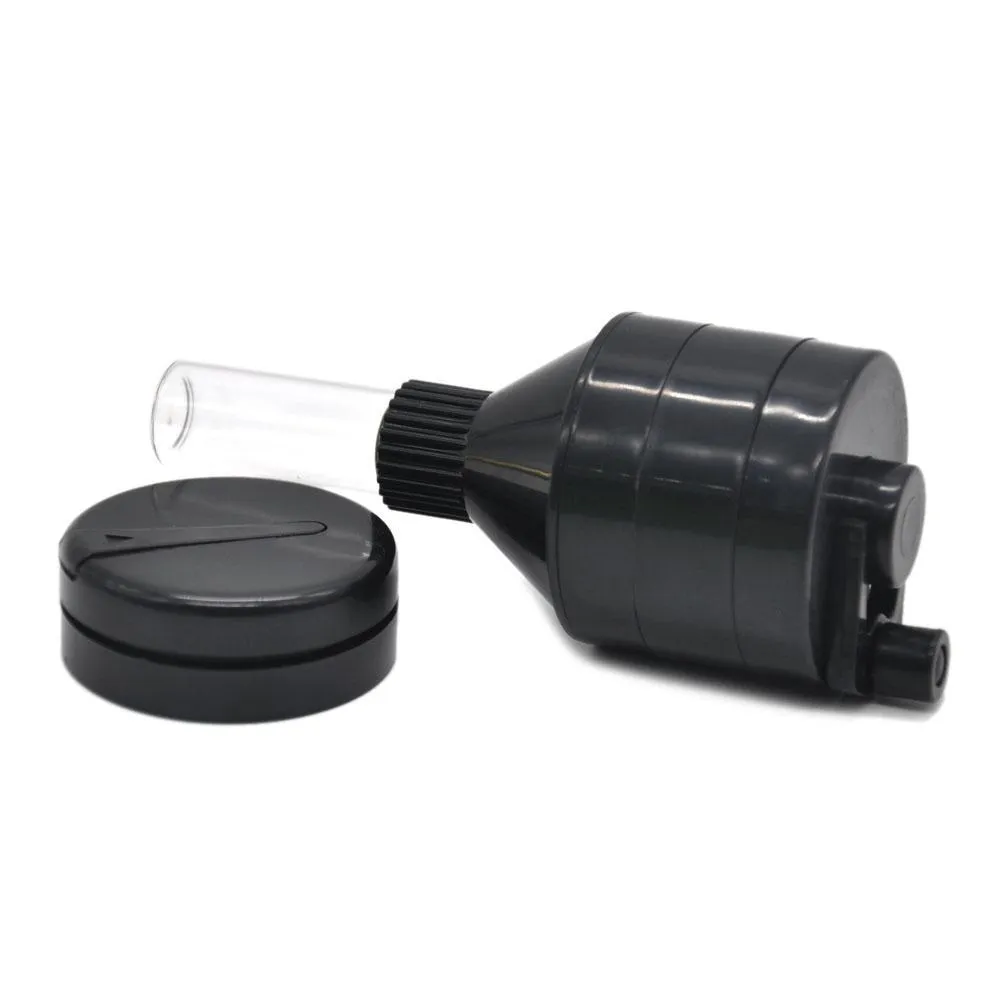 Plastic Funnel Mill with Glass Bottle and Storage Case Grinder Tobacco Herb Spice Cracker Mill 45 MM Crusher