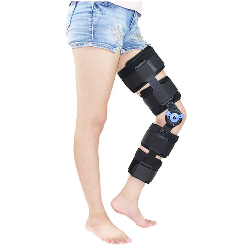 Justerbar Knee Brace Stöd Ortopedisk gångjärn Stabilizer Strave Post-Op Hemiplegia förlängning Gemensam stöd för lindra smärta Q0913