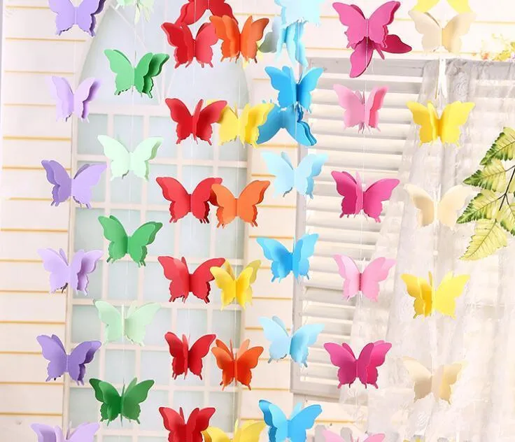 Butterfly Paper Pulled Flower Decoration Wedding Navidad Party Backdrops Baby Shower Birthday & Festival DIY