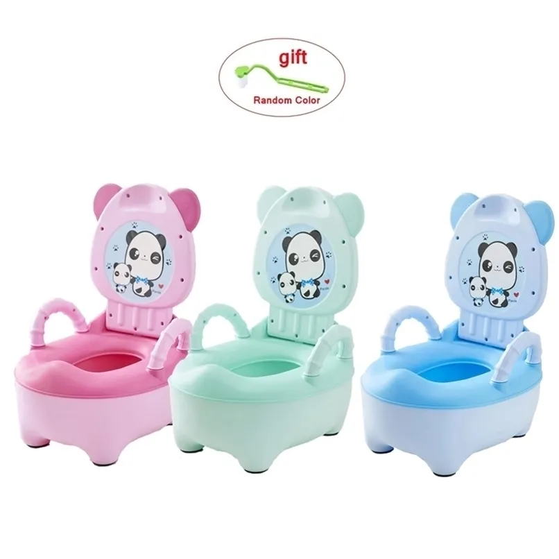 3 färger Portable Multifunction Children's Pot Cute Toilet Seat Car Potties Child Pots Training Girl Boy Kid Chain WC 211028