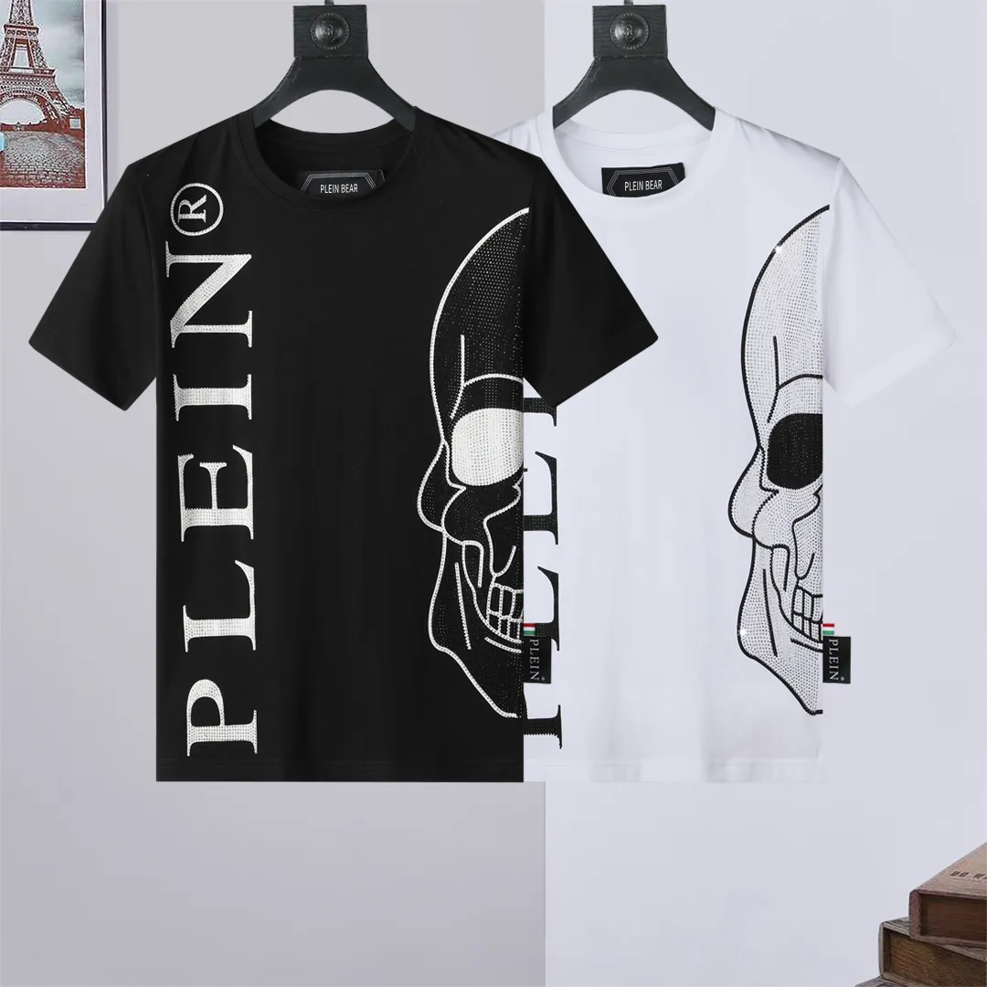 PLEIN BEAR T Gömlek Erkek Tasarımcı Tişörtleri Rhinestone Kafatası Erkekler T-Shirt Klasik Yüksek Kalite Hip Hop Streetwear Tshirt Rahat Top Tees PB 16622