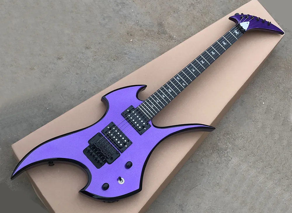 Customizable Metallic Purple Aspiruall Purple Electric Guitar With