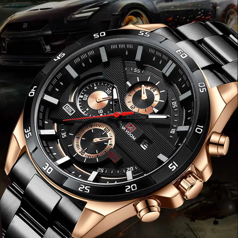 VA VOOM Étanche Sport Homme Montre-Bracelet Quartz Montres Hommes Calendrier Montre Homme G1022