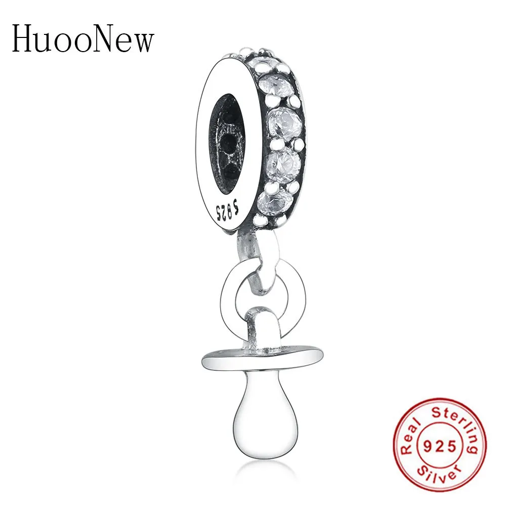 HuooNew Fit Original Pandora Charms Bracelets 925 Sterling Silver Baby Treasure Sucette Perles Pour Femmes Fabrication de Bijoux Berloque Q0225