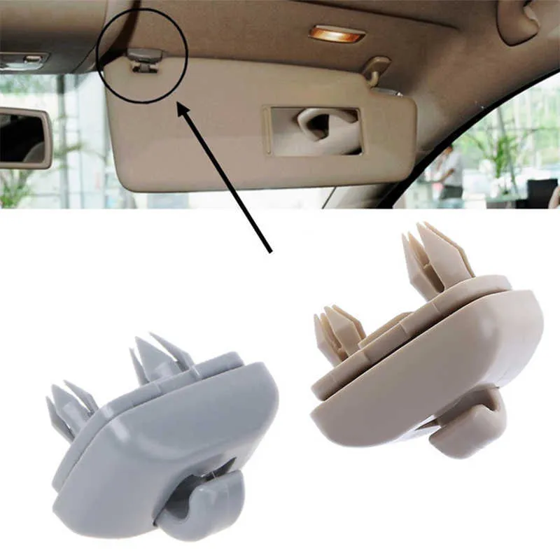 2 pièces noir/gris/Beige intérieur pare-soleil cintre crochet pince support adapté pour Audi A1 A3 A4 A5 Q3 Q5 2013-2015 8E0857562A 8E0857562