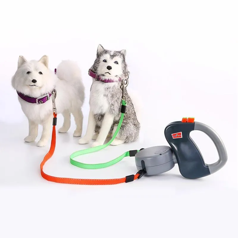 Automatic Retractable Puppy Dog Double Leash Personalized Pet Traction