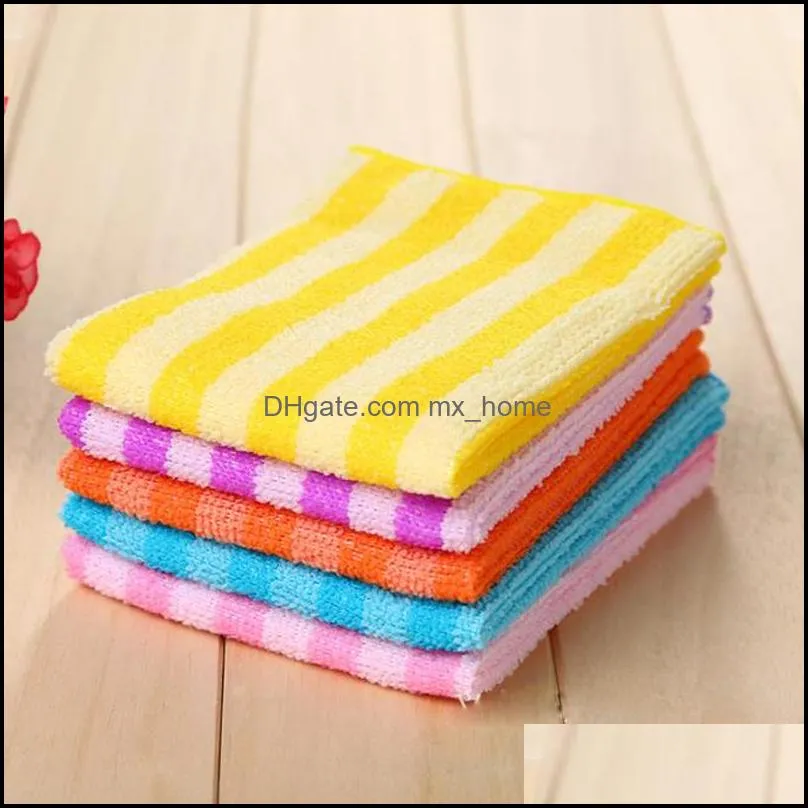 5pcs/lot High Efficient Anti-grease Color Dish Cloth Fiber Washing Towel Magic Kitchen Cleaning Wiping Rags Wholesale