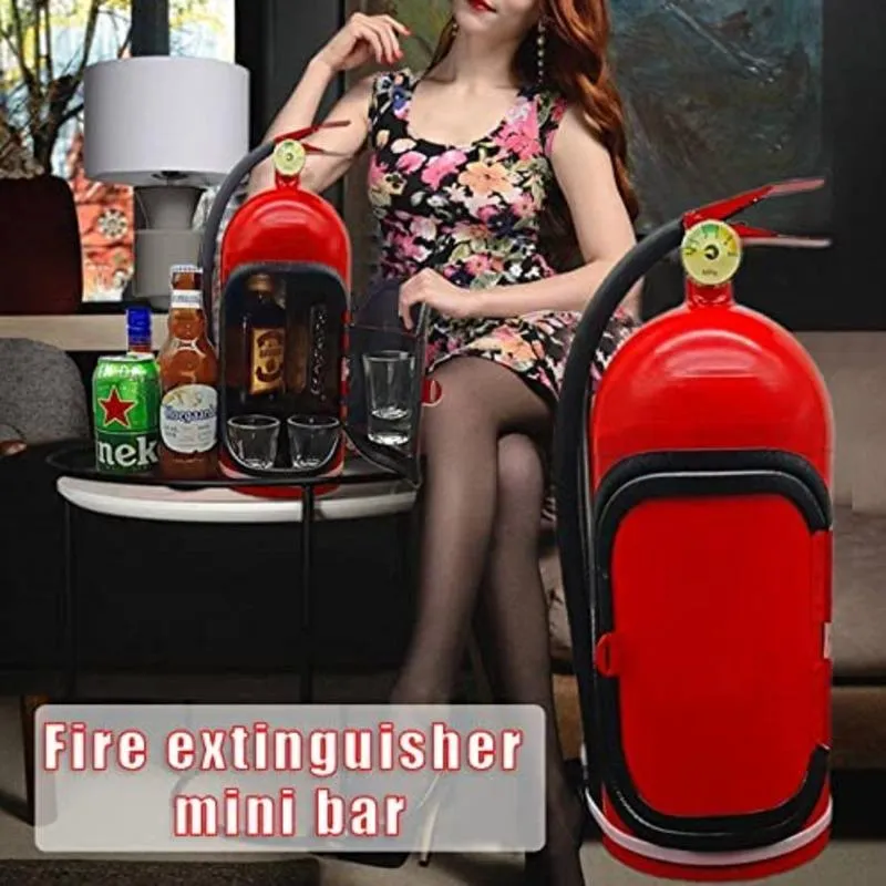 Decorações Interior Metal Fogo Extintor Mini Bar Novidade Licor Caixas De Armazenamento De Vinho Caixas Criativas Do Firefighter