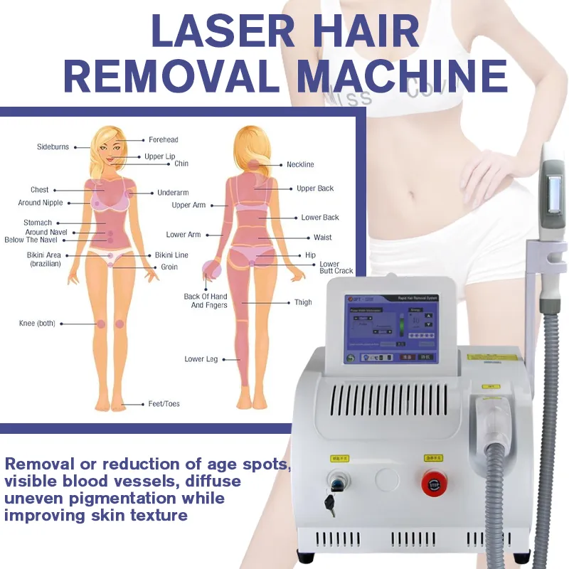 Mais novo estilo laser iPl Dispositivo de remoção de cabelo HR Opt Super Elight Skin Skining Salon Spa Machine para venda