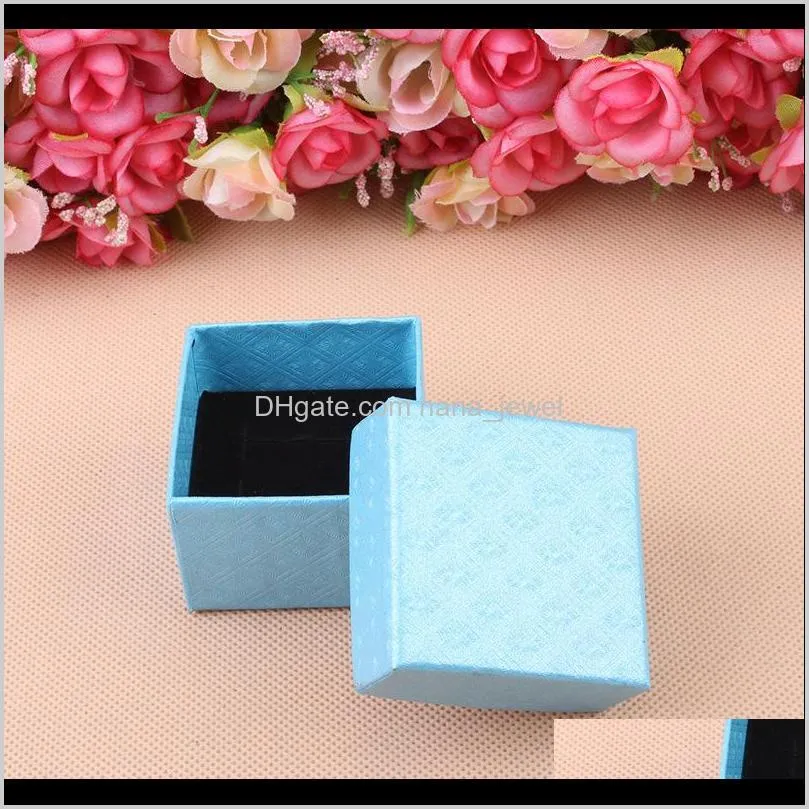 china factory spot beautiful new style jewelry packing box 5x5 earring ring jewelry box four colors mixed order