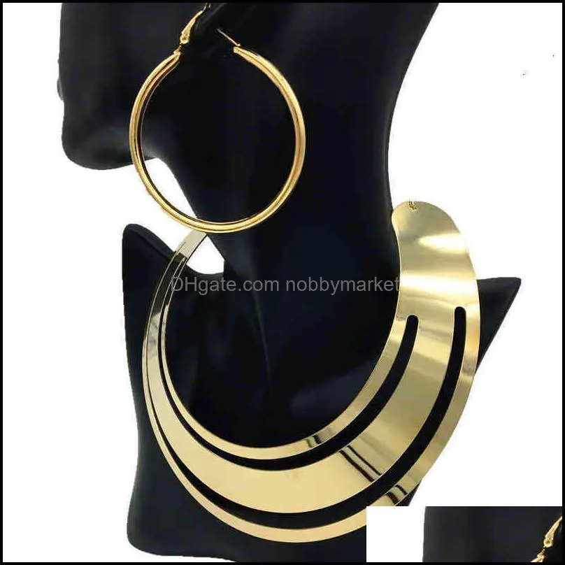 Factory Outlet Brand Bracelet Earring & Necklace Exaggerated metal Choker female Collar Set punk exaggerated